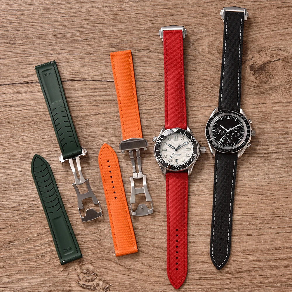Universal Tropical FKM Rubber Watch Strap | Quick-Release Dive Bracelets