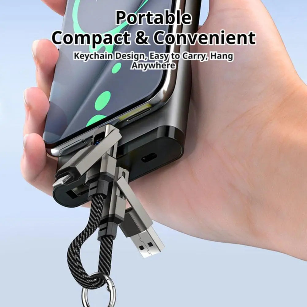 4 in 1 Keychain Charging Cable | Versatile USB C Cable with Display