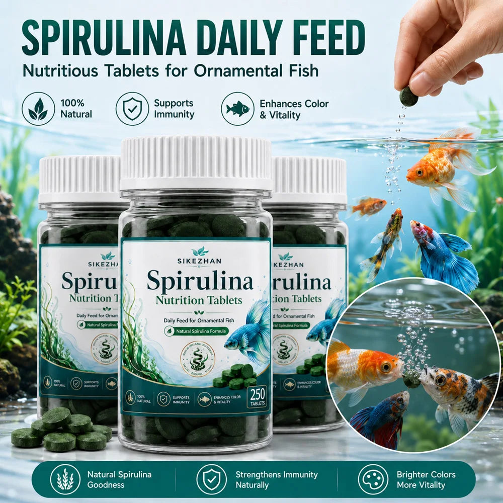 Natural Spirulina Tablets for Tropical Fish | Enhance Color & Vitality