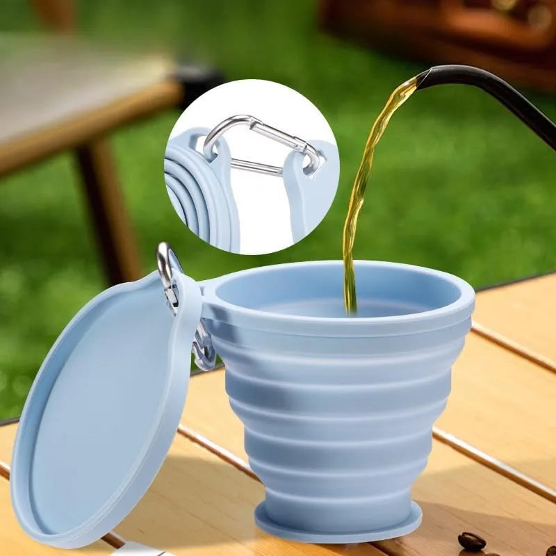 180ml Collapsible Silicone Cup with Lid | Foldable Travel Mug