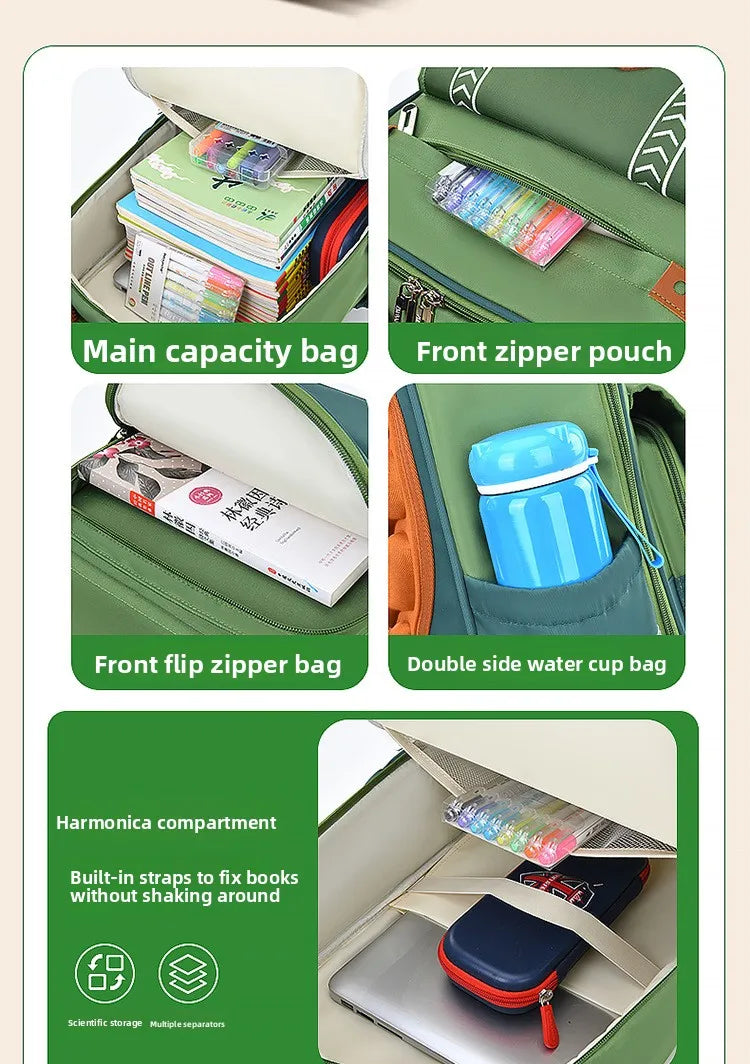 Waterproof Boys Spine Protection Schoolbag | Large Capacity Kids Bag