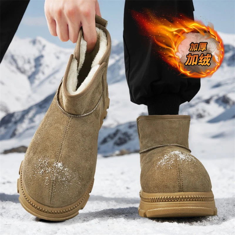 Men's Warm Plush Snow Boots | Cozy Mid-Calf Winter Footwear