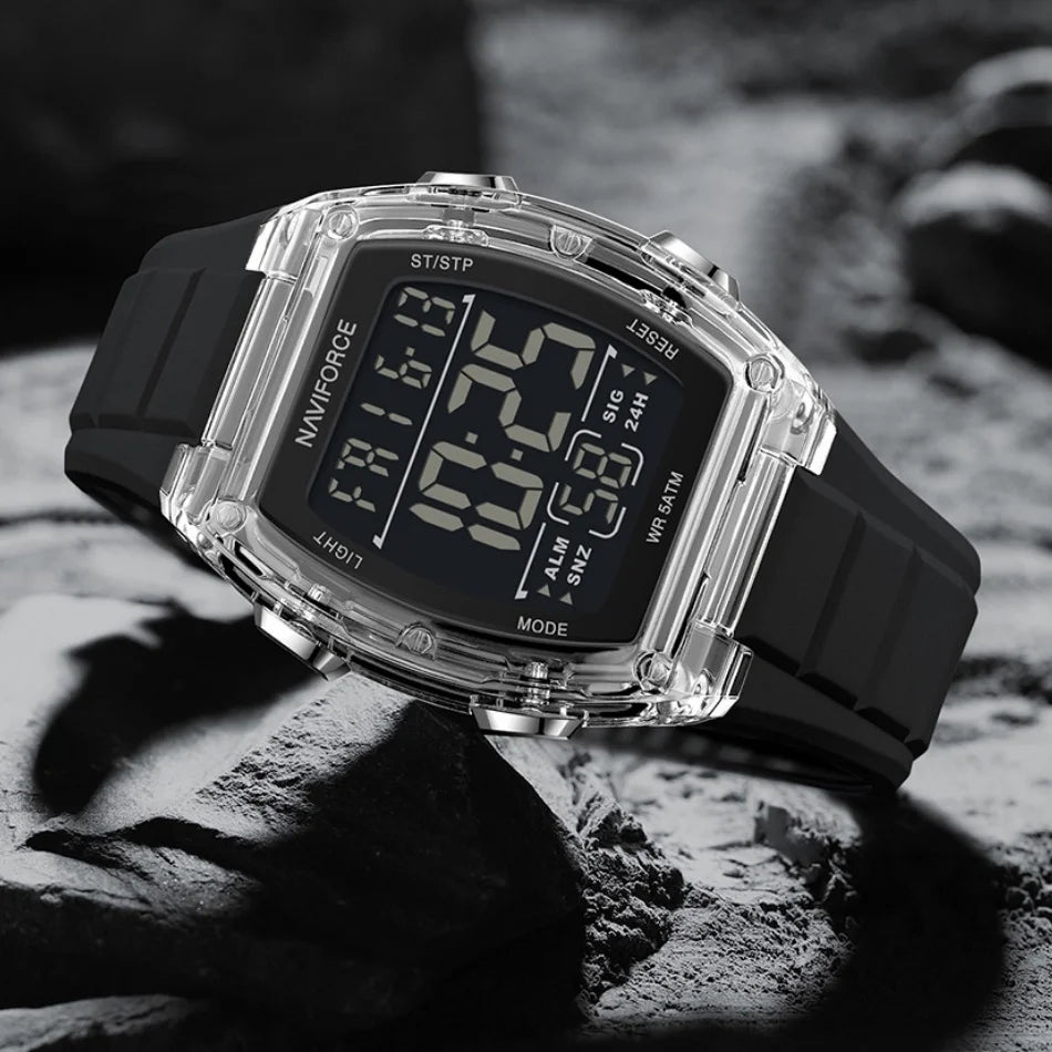 Luxury Digital Sport Watches for Men | Waterproof Silicone Band