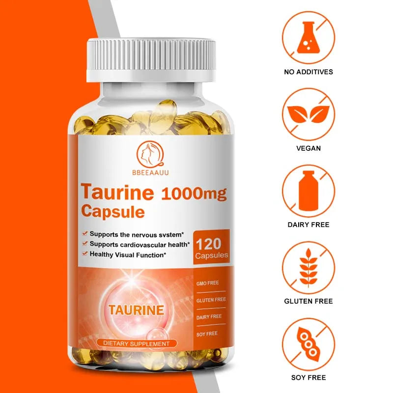 Double Strength Taurine Capsules for Nervous & Cardiovascular Health