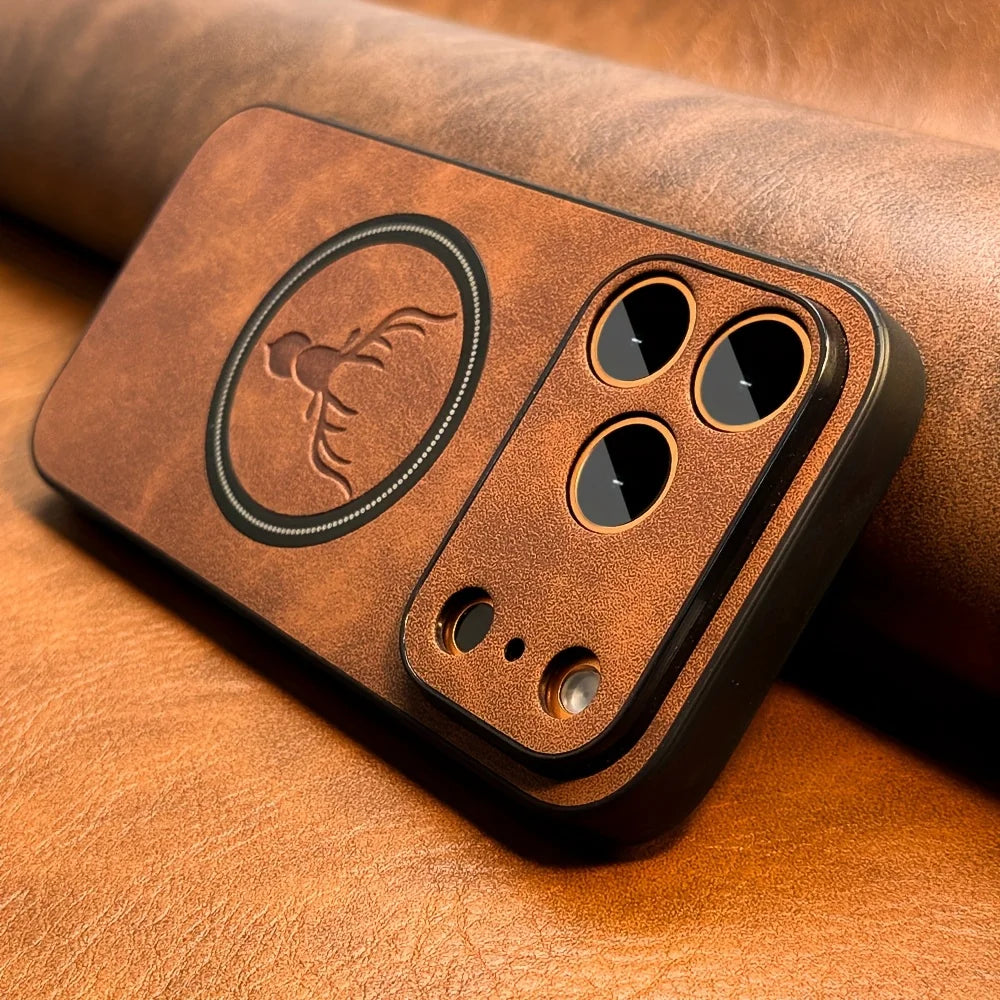 Luxury PU Leather Deer Case for Multiple iPhone Models