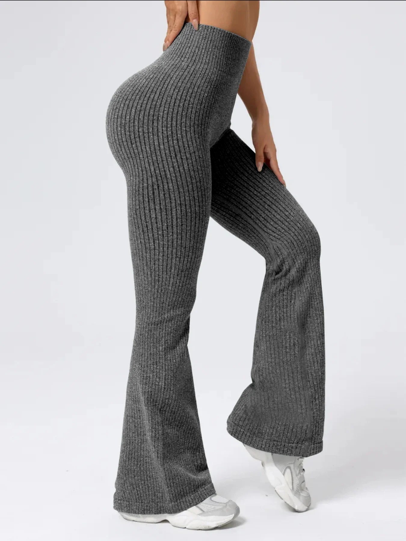 High-Waist Stretchy Bell Bottom Pants for Women | Ideal for Workout