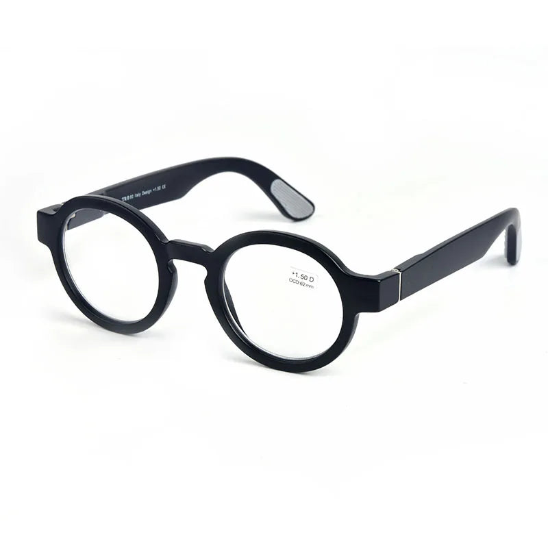 Guanhao Brand Men Reading Glasses Vintage Round Frame Clear Elderly Glasses Thick Frame Large Frame Women's Presbyopia Glasses