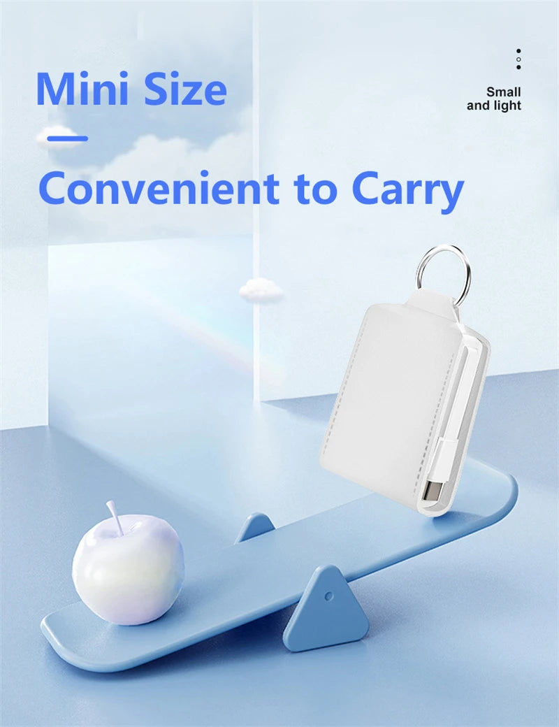 2000mAh Mini Keychain Power Bank | Portable Charger for All Devices