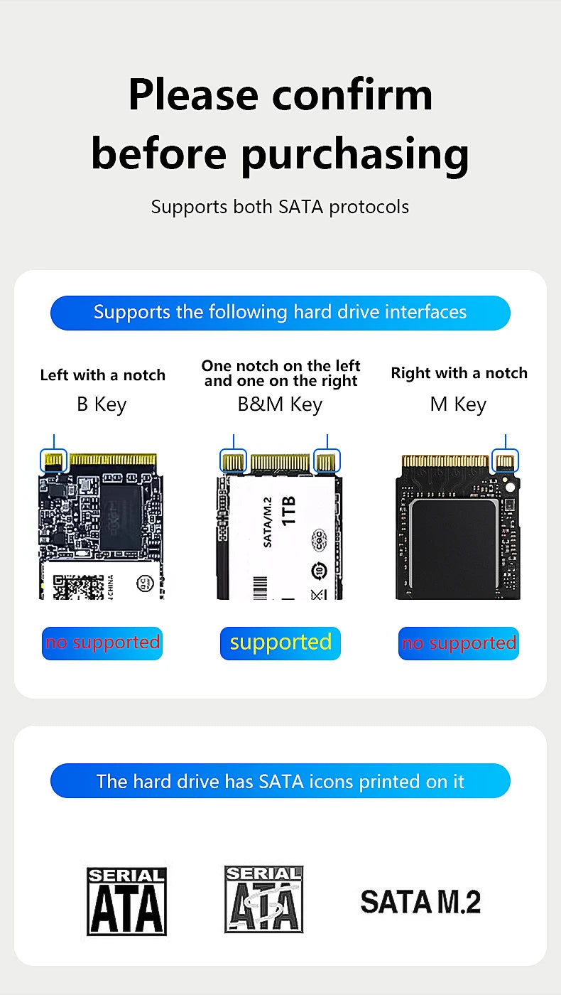 Dual M.2 SATA SSD Docking Station for Offline Cloning