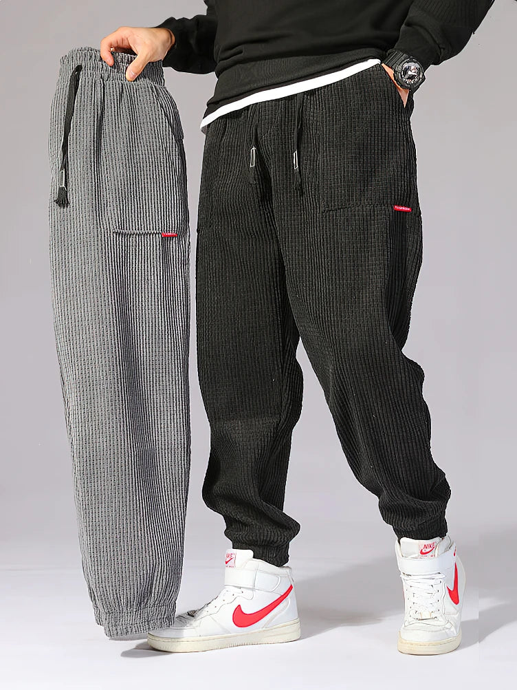 Men's Baggy Corduroy Jogger Pants | Comfortable Casual Trousers