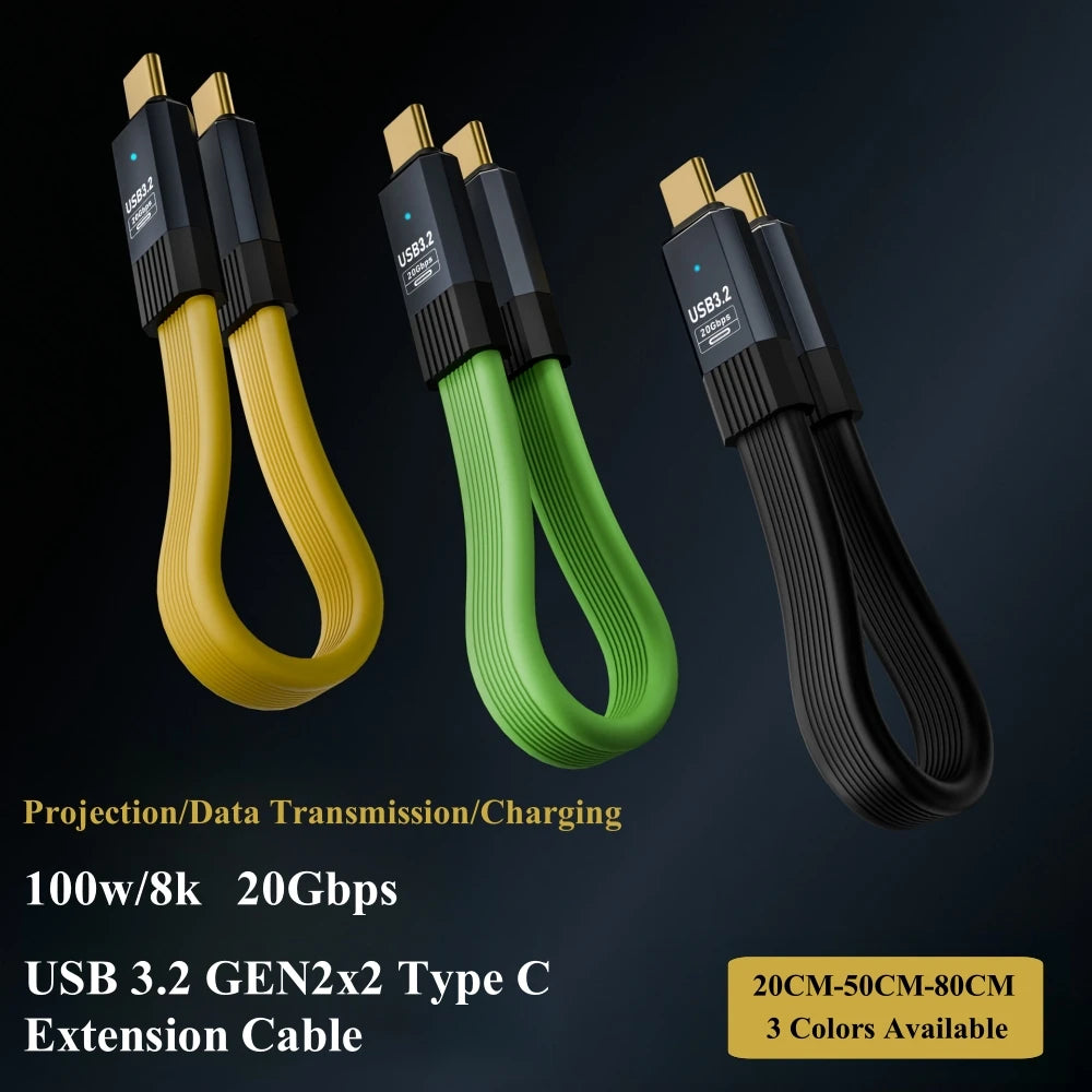 USB 3.2 Type C Male to Male Cable | Fast Charge & Data Transfer