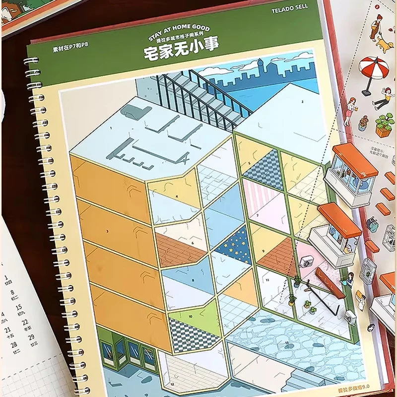 Miniature Scene Collection Stickers | DIY 3D Dollhouse Crafts