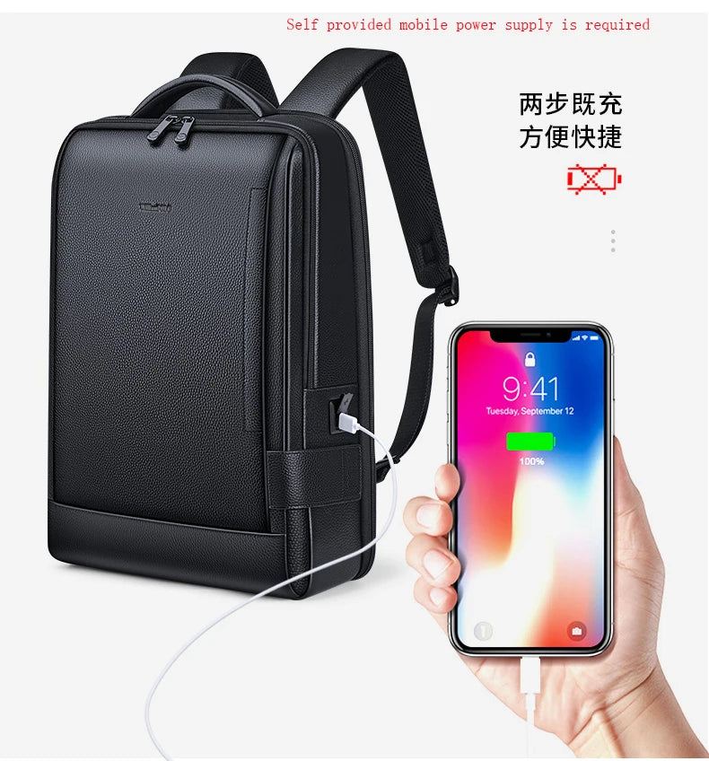 Mochila de cuero genuino de alta capacidad | Experiencia de viaje con estilo