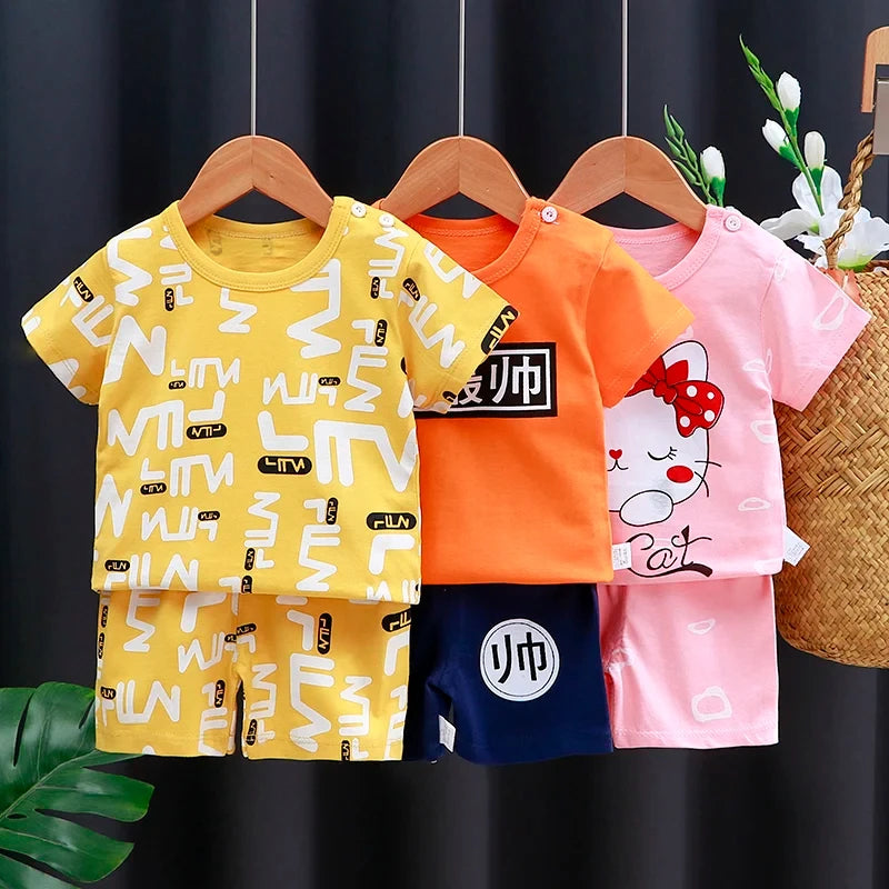 Kids Summer Clothing Set | Adorable Cartoon T-Shirt & Shorts