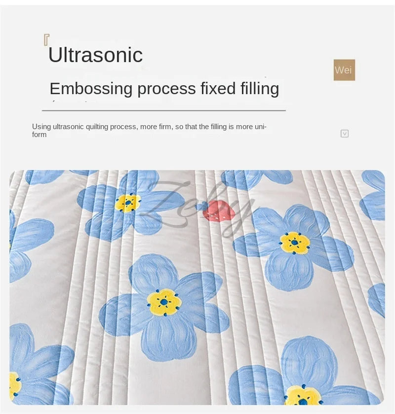 Quilted Spring Summer Quilt | Soft Comfortable Queen Size Blanket