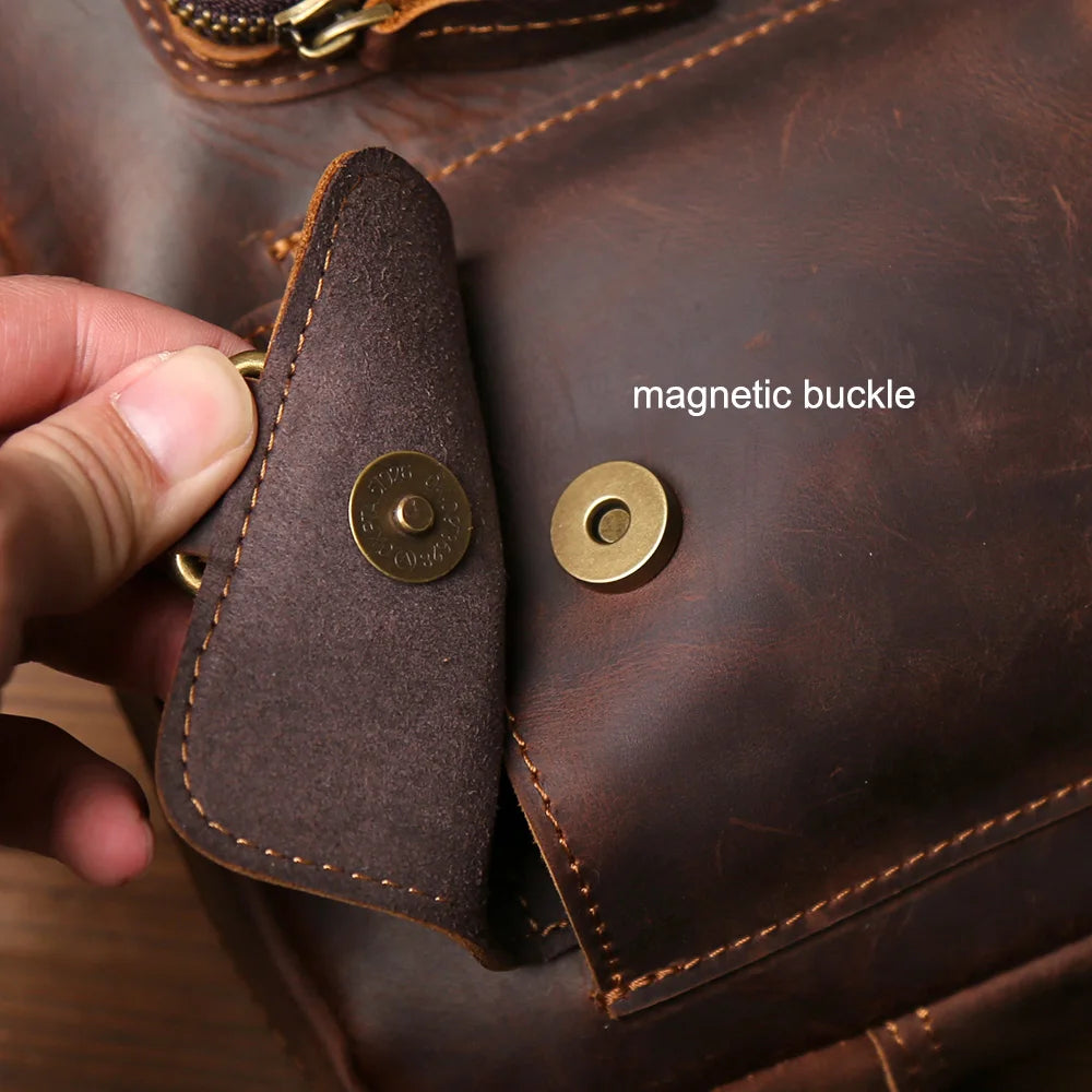 Retro Handcrafted Leather Men's Crossbody Bag | Versatile Fashion