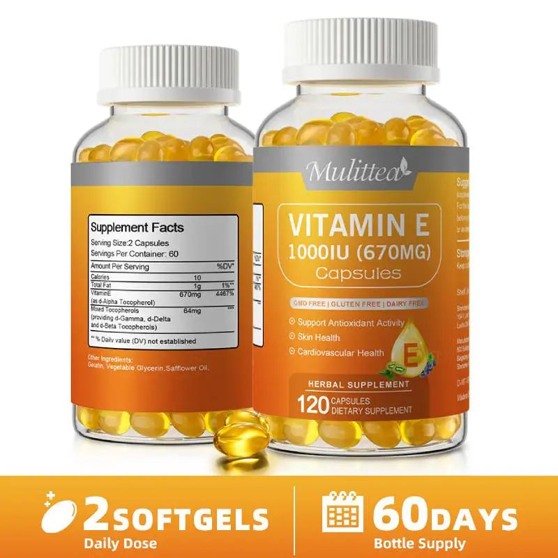 High Potency Vitamin E Capsules | Antioxidant Immune Support