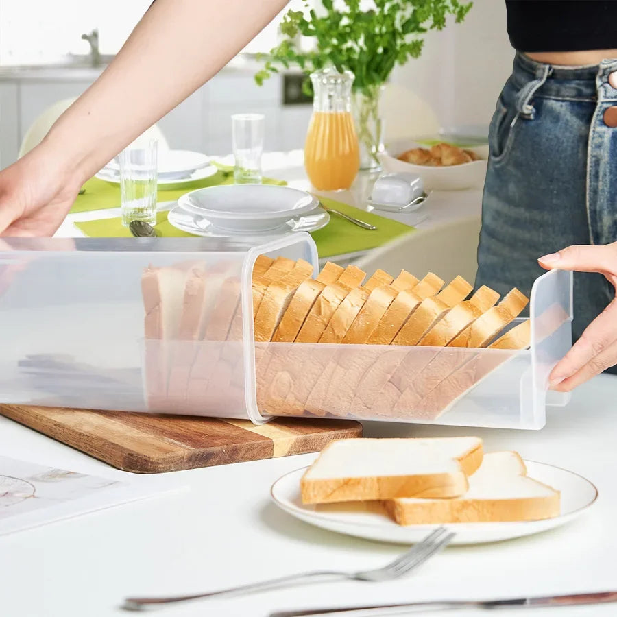 Airtight Bread Loaf Container | Clear Bread Box for Freshness