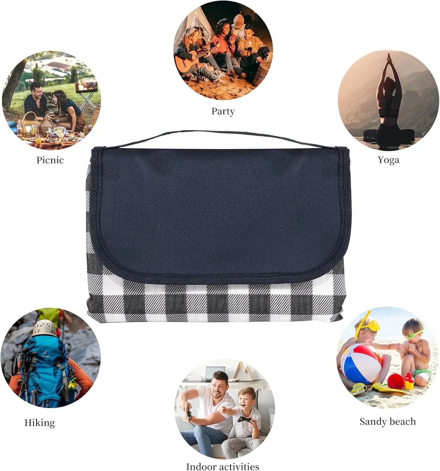 Waterproof Picnic Blanket | Lightweight Foldable Outdoor Mat 80x80