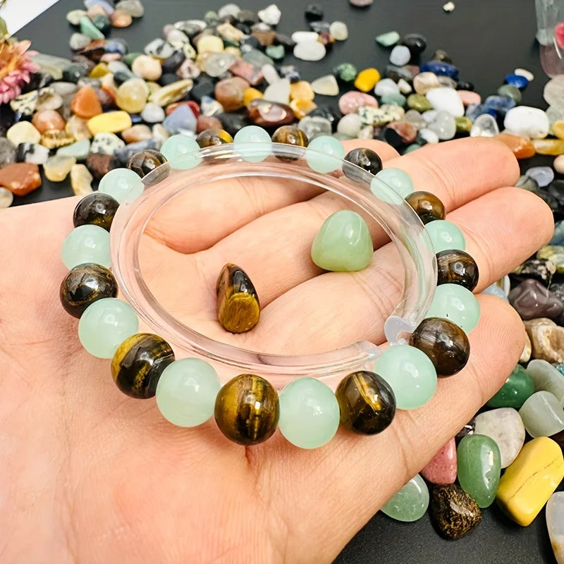 Green Aventurine and Tiger Eye Stone Healing Bracelet | Good Luck Charm