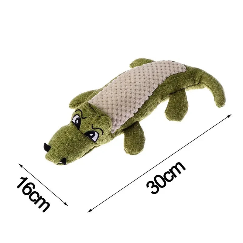 Interactive Plush Crocodile Dog Toy | Tough Chew & Squeaky Fun