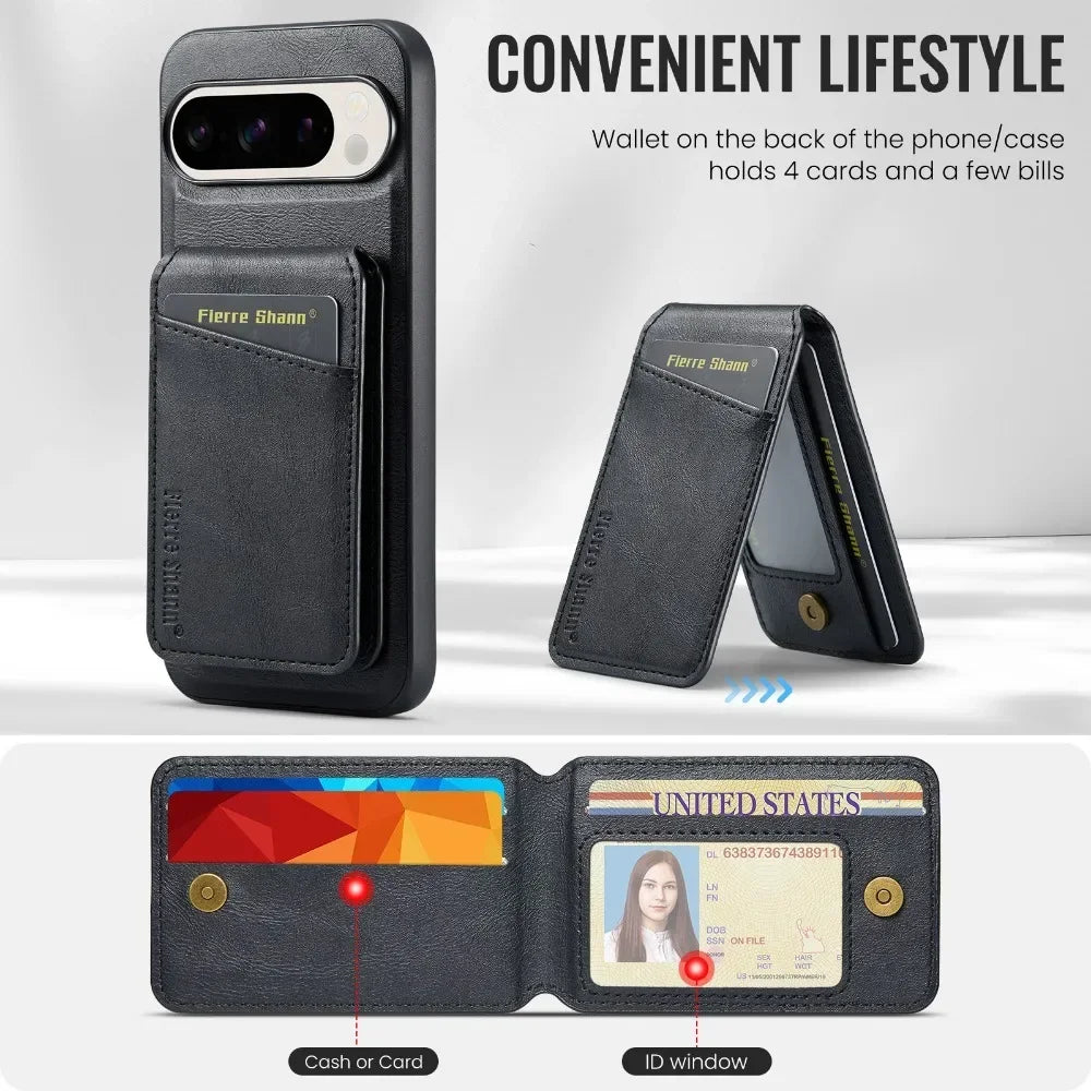 Detachable 2 in 1 Leather Wallet Case for Google Pixel | Card Holder