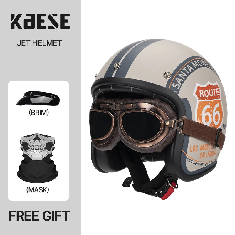 DOT Approved Vintage Motorcycle Helmet | Open Face Riding Gear