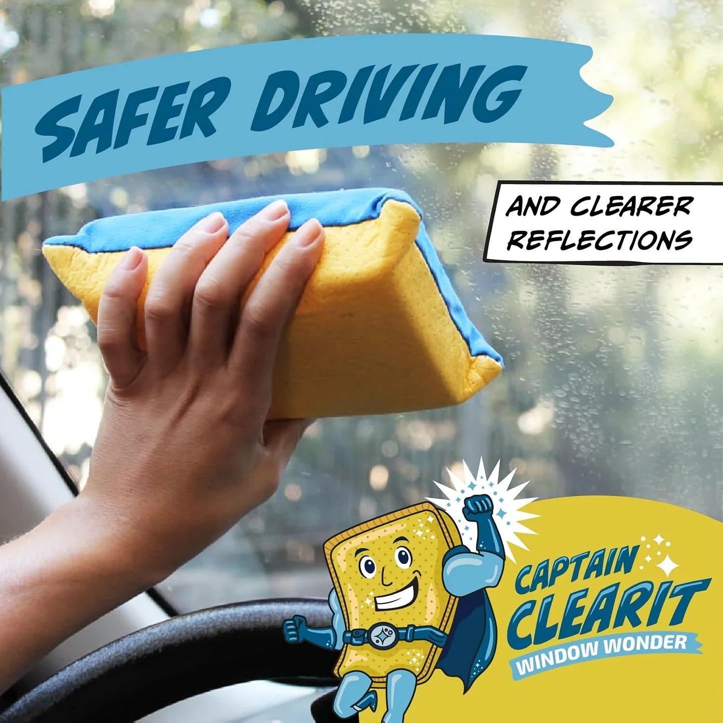 Large Super Absorbent Anti-Fog Sponge | Universal Cleaning Tool