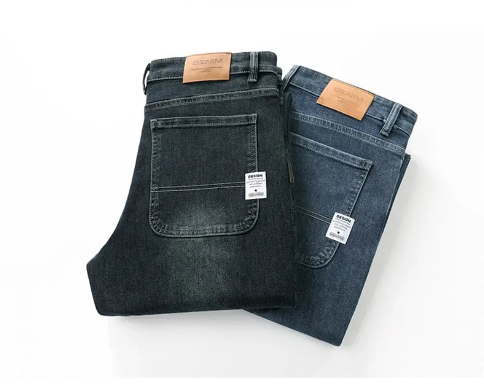 Men's Baggy Straight Wide Leg Jeans | Stylish Business Casual Pants