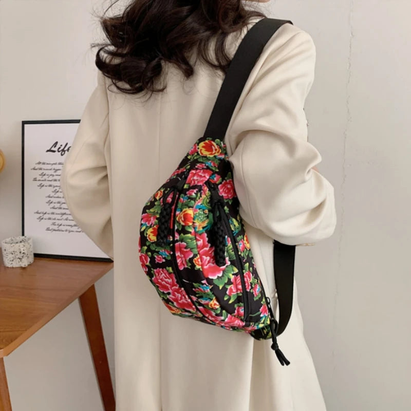 Stylish Floral Chest Bag | Unisex Crossbody Waist Bag for All