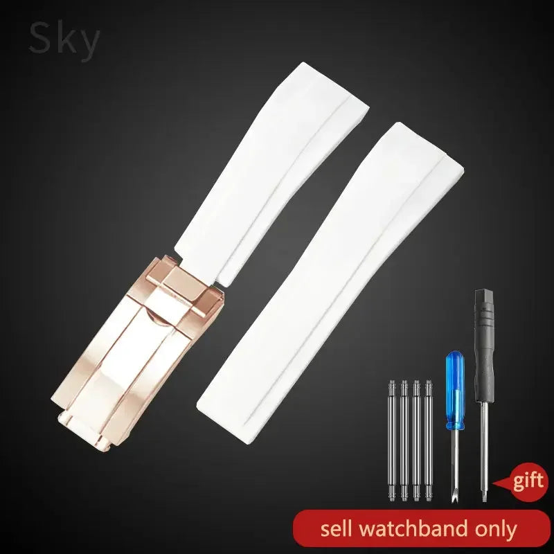 Durable Stainless Steel Butterfly Buckle Watch Strap for Men