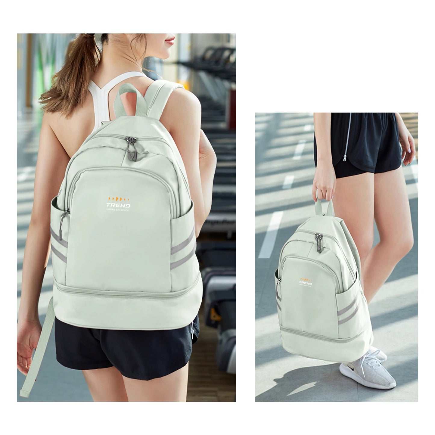 Women's Large Gym Backpack with Shoe Compartment | Waterproof Travel Bag