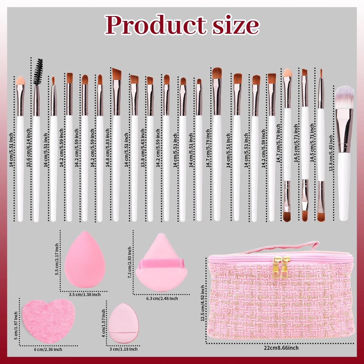 Portable Makeup Brush Kit | Travel Face Cleaning Set of 28/32pcs