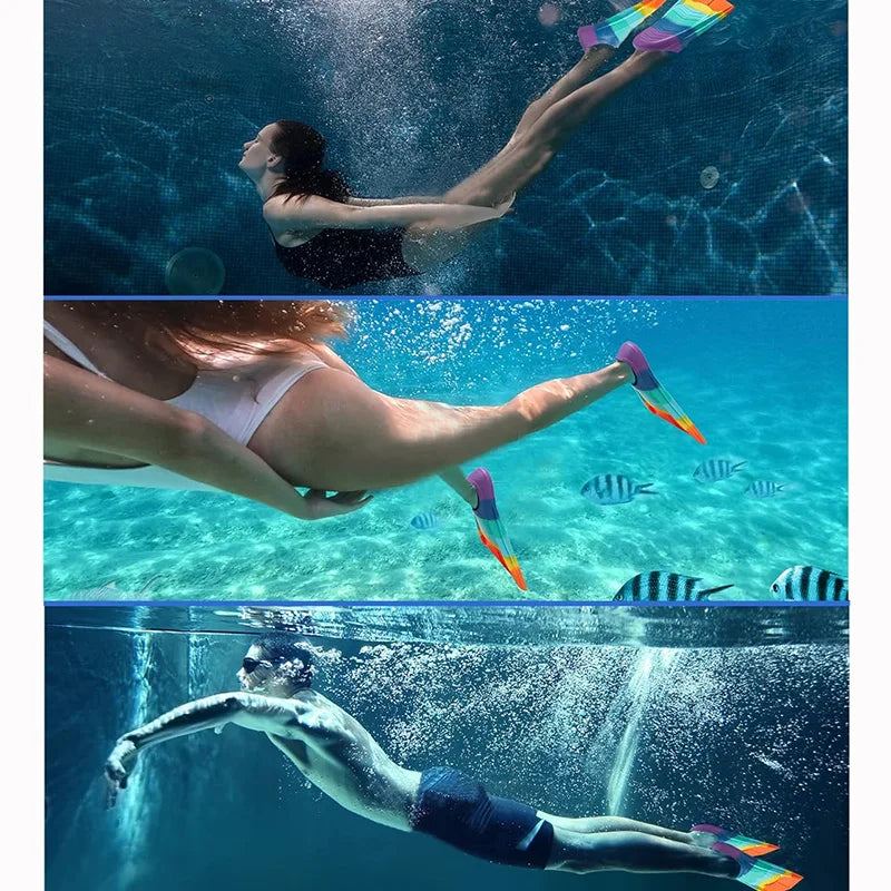 Versatile Silicone Swim Fins for Kids & Adults | Ideal for Beginners