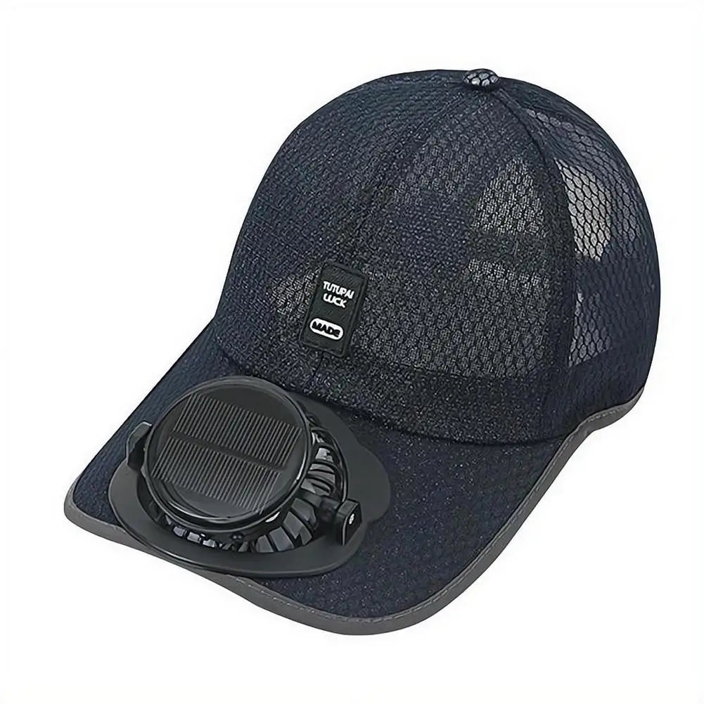 Breathable Summer Mesh Baseball Hat with Solar Fan & UV Protection