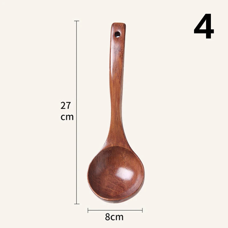 Long Handle Wooden Soup Spoon | Premium Kitchen Utensil