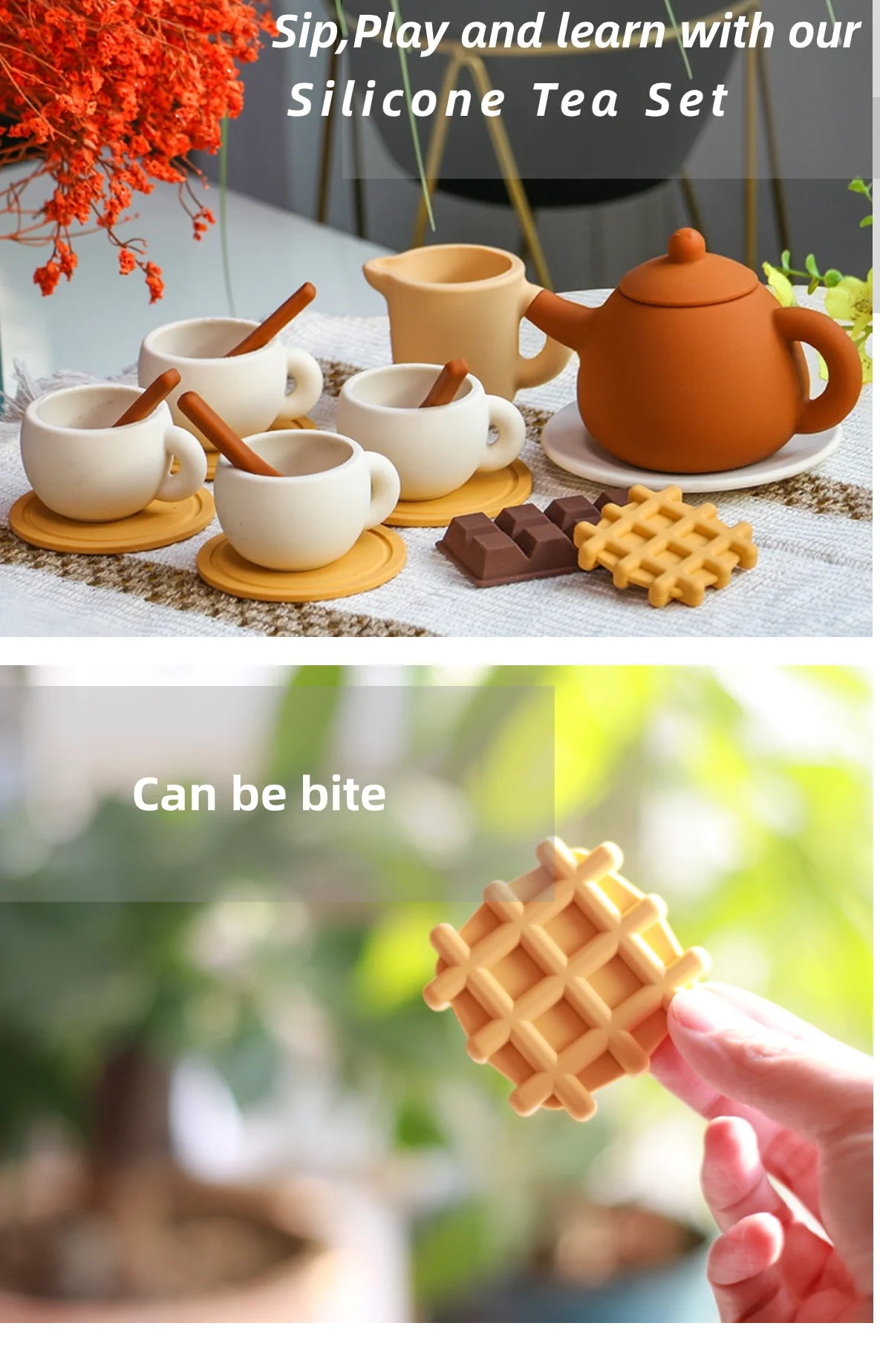 Silicone Tea Toys Pretend Play Kitchen Set for Kids | Safe & Fun