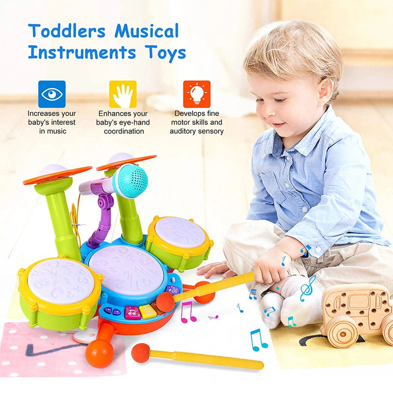 Batería para niños pequeños | Juguetes musicales educativos