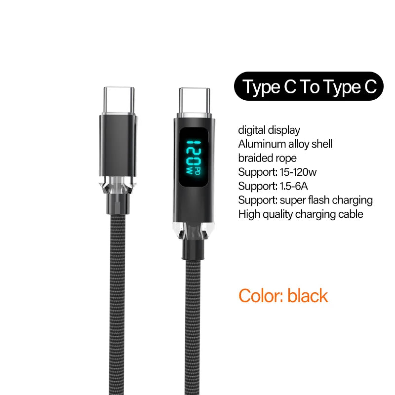 120W USB Type C Fast Charging Cable | 6A for All Devices