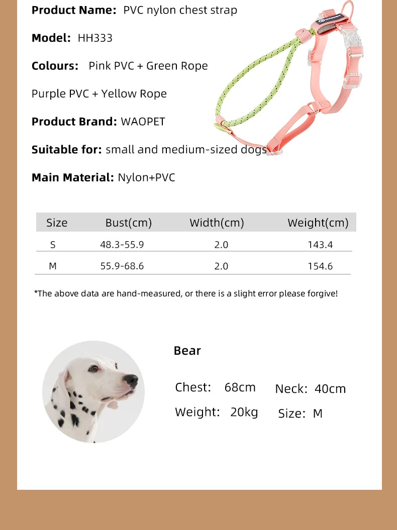 Cute Sugar Color Dog Collar and Leash Set for Small to Medium Dogs