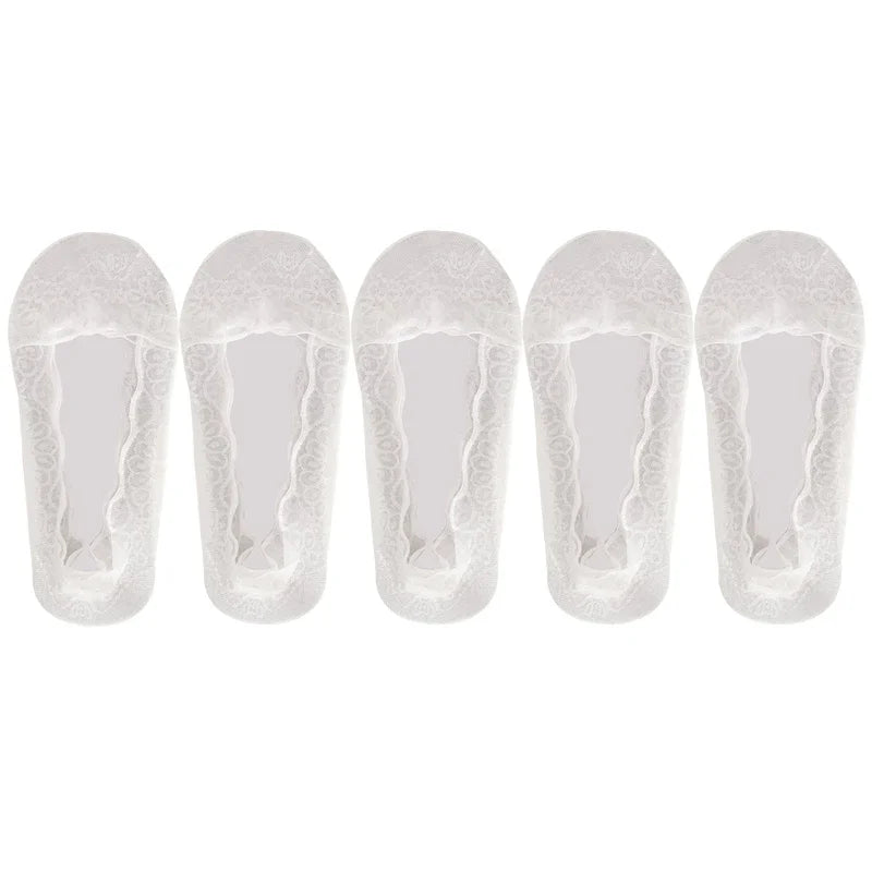 Women's Lace Invisible Summer Socks | No-Show Ankle Set