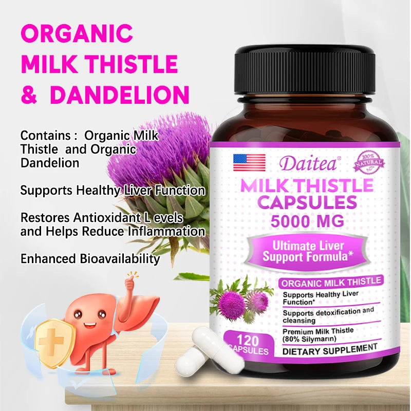 Organic Milk Thistle Extract Liver Capsules | Detox & Support Health