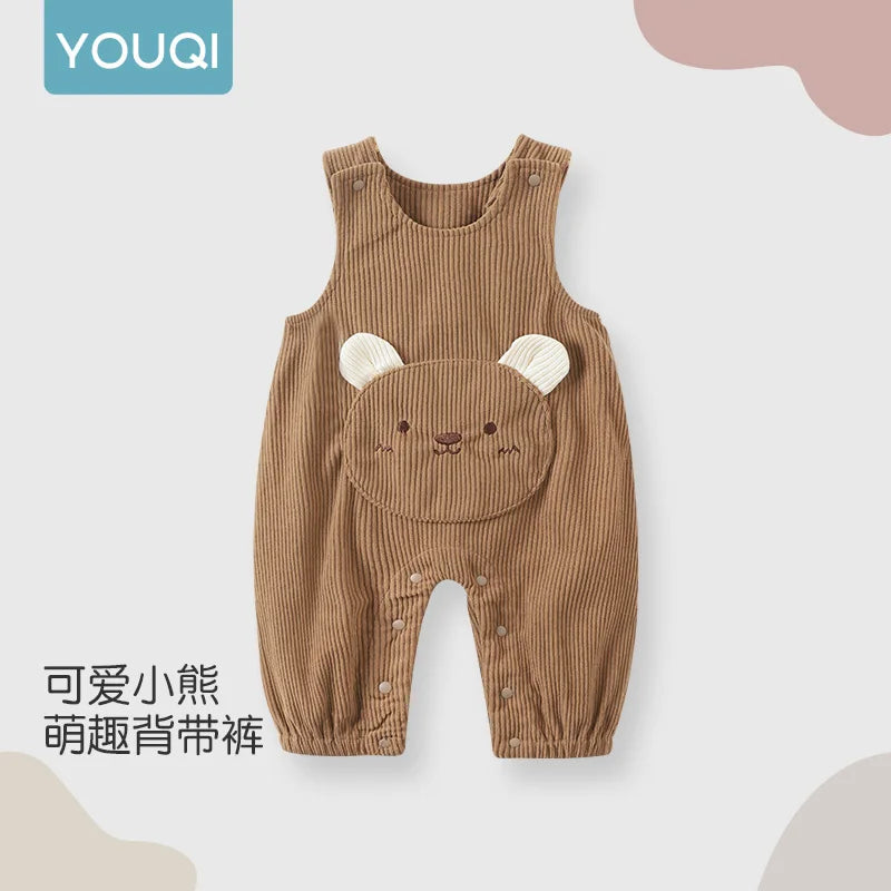 Comfy Open-Crotch Baby Overalls for Boys and Girls | Autumn Style