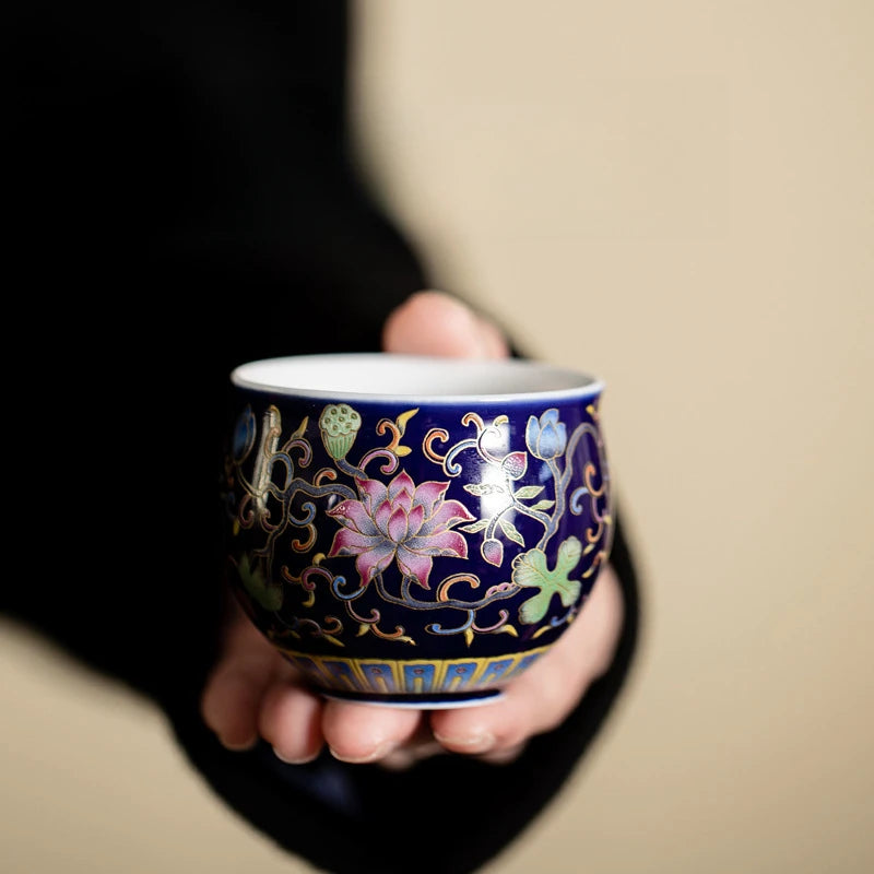 Elegant Japanese Ceramic Teacups | Retro Kungfu Tea Set