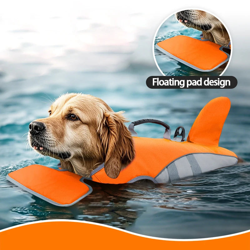 Chaleco salvavidas de aleta de tiburón para perros | Chaleco de natación ajustable para seguridad