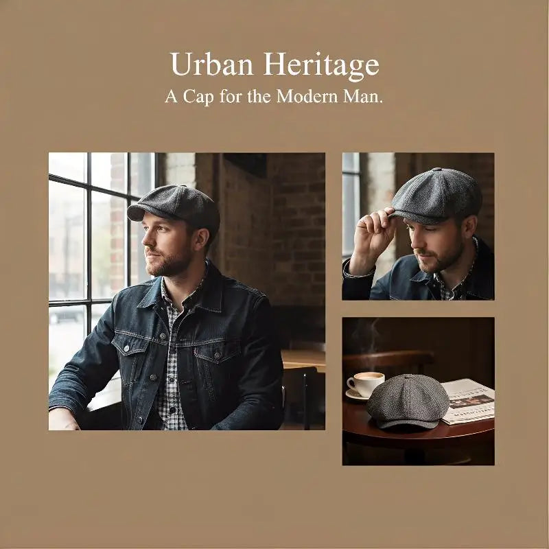 ★▲Mens Beret Casual Newsboy Hat Spring Autumn Lightweight Vintage Flat Cap Soft Cotton Outdoor Style Unisex