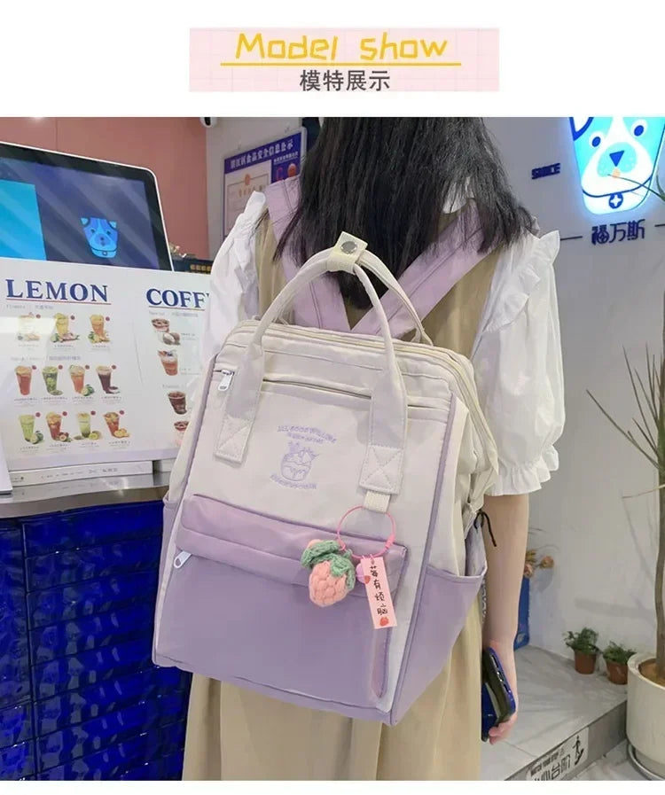Waterproof Color Matching Backpack | Large Capacity Travel Bag