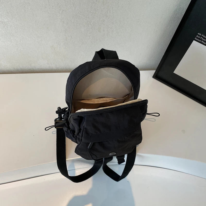 Versatile Solid Color Unisex Small Backpack | Large Capacity Design