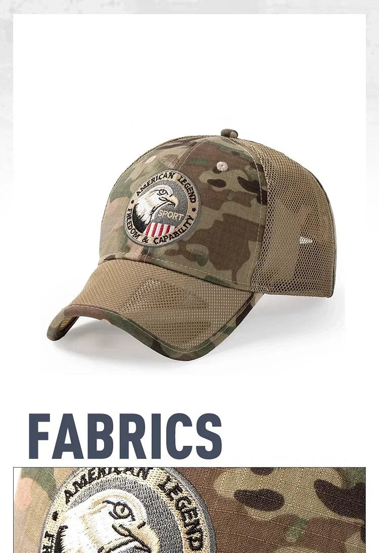 Plus Size Mesh Baseball Cap | Stylish Camo Snapback Sun Hat