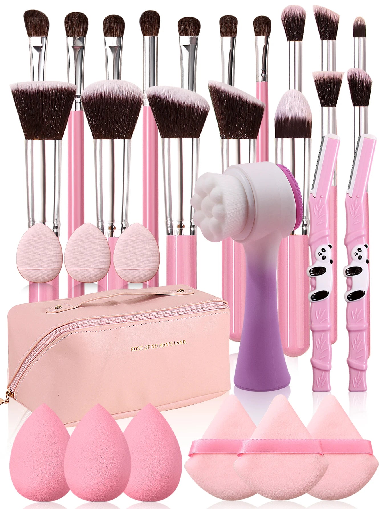 30 Piece Makeup Brush Kit | Complete Beauty Set with Sponges